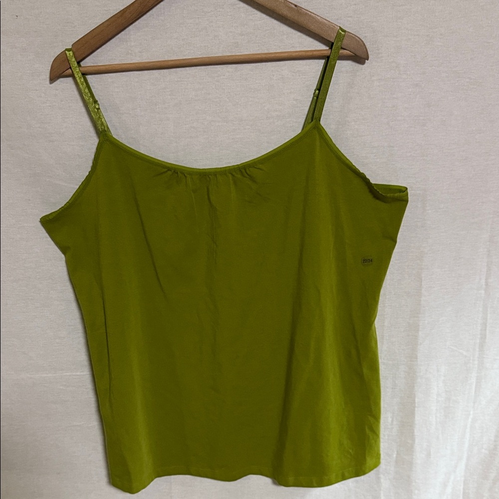 Lane Bryant Olive Green Supima Cotton Adjustable Camisole Top NWT Size 22/24